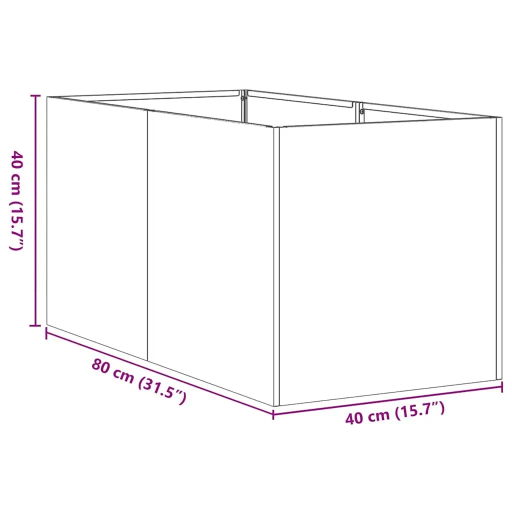 Raised Bed Planter for Garden Outdoor Use White 40x80x40 cm Cold-rolled Steel Flower Box