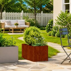 Weathering Steel Planter Box 40L x 80W x 40H cm Brown