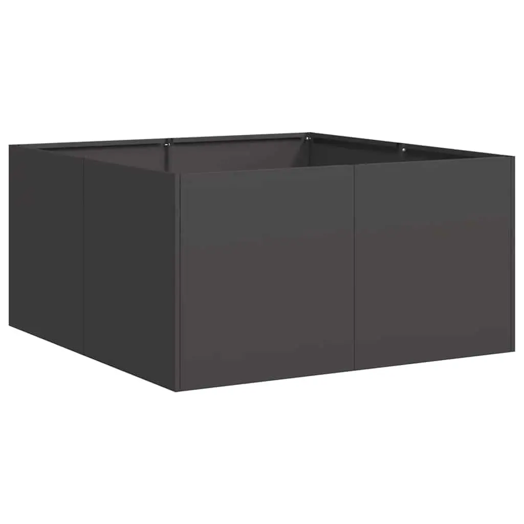 Planter Black 80x80x40 cm Cold-rolled Steel Raised Bed Garden Outdoor Patio
