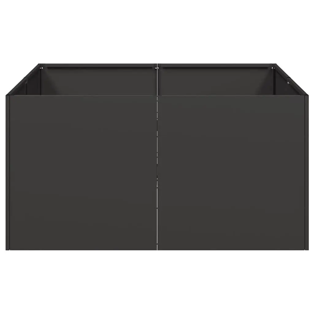 Planter Black 80x80x40 cm Cold-rolled Steel Raised Bed Garden Outdoor Patio