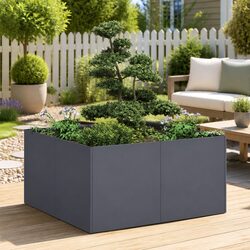 80x80x40cm Raised Garden Planter in Anthracite Steel