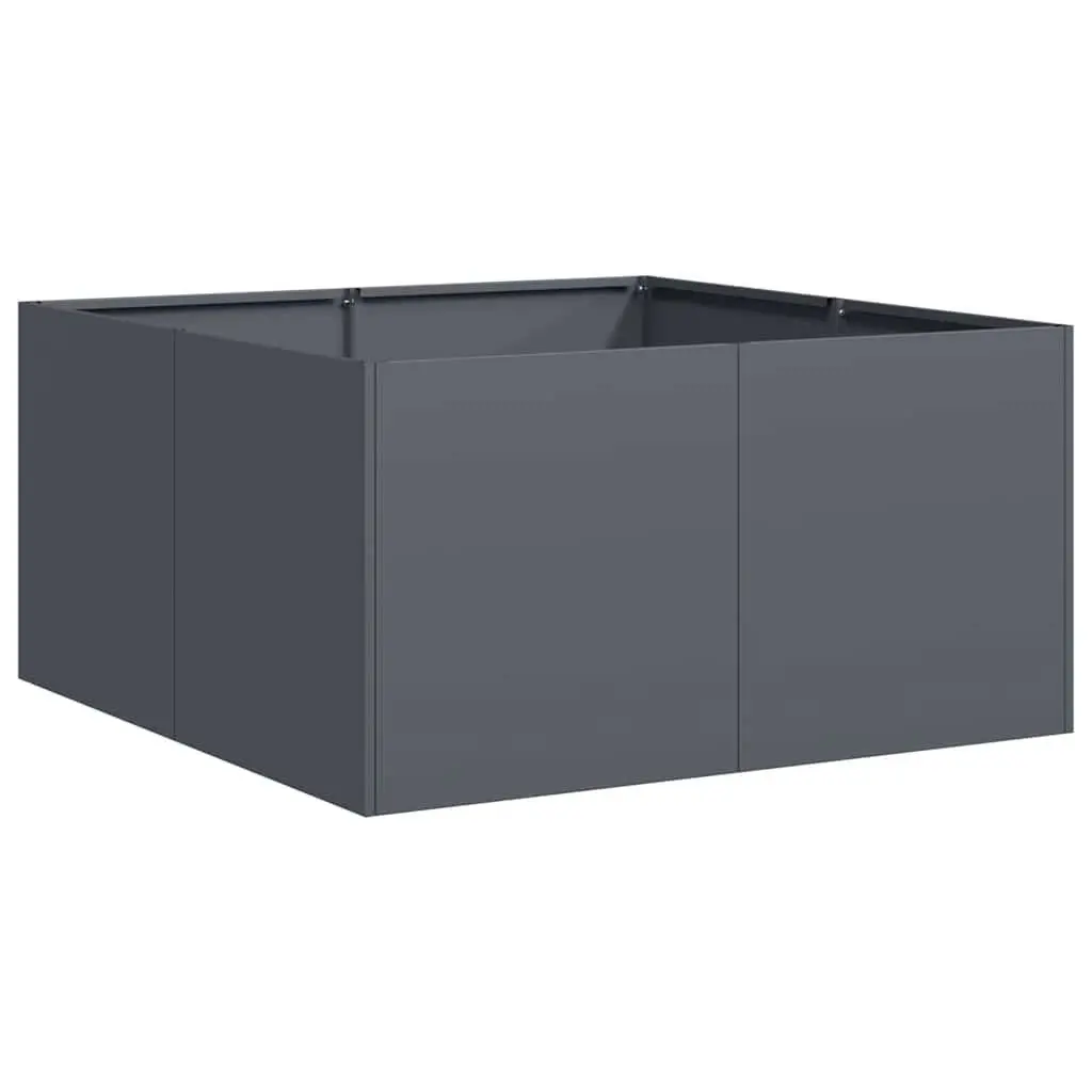 Raised Garden Planter Box Outdoor 80x80x40cm Cold-rolled Steel Anthracite