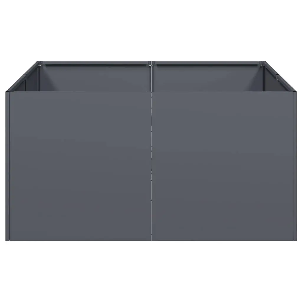 Raised Garden Planter Box Outdoor 80x80x40cm Cold-rolled Steel Anthracite