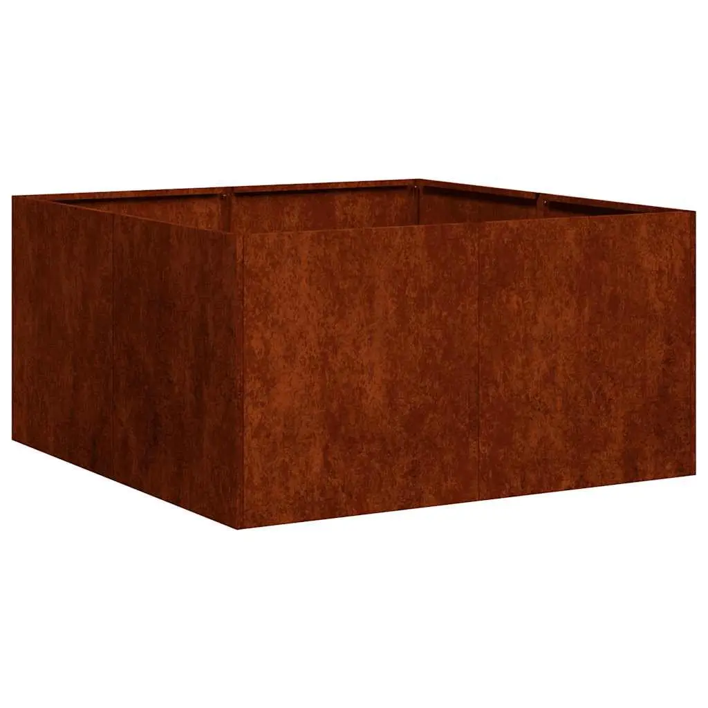 Raised Garden Bed Planter Outdoor 80x80x40cm Brown Weathering Steel