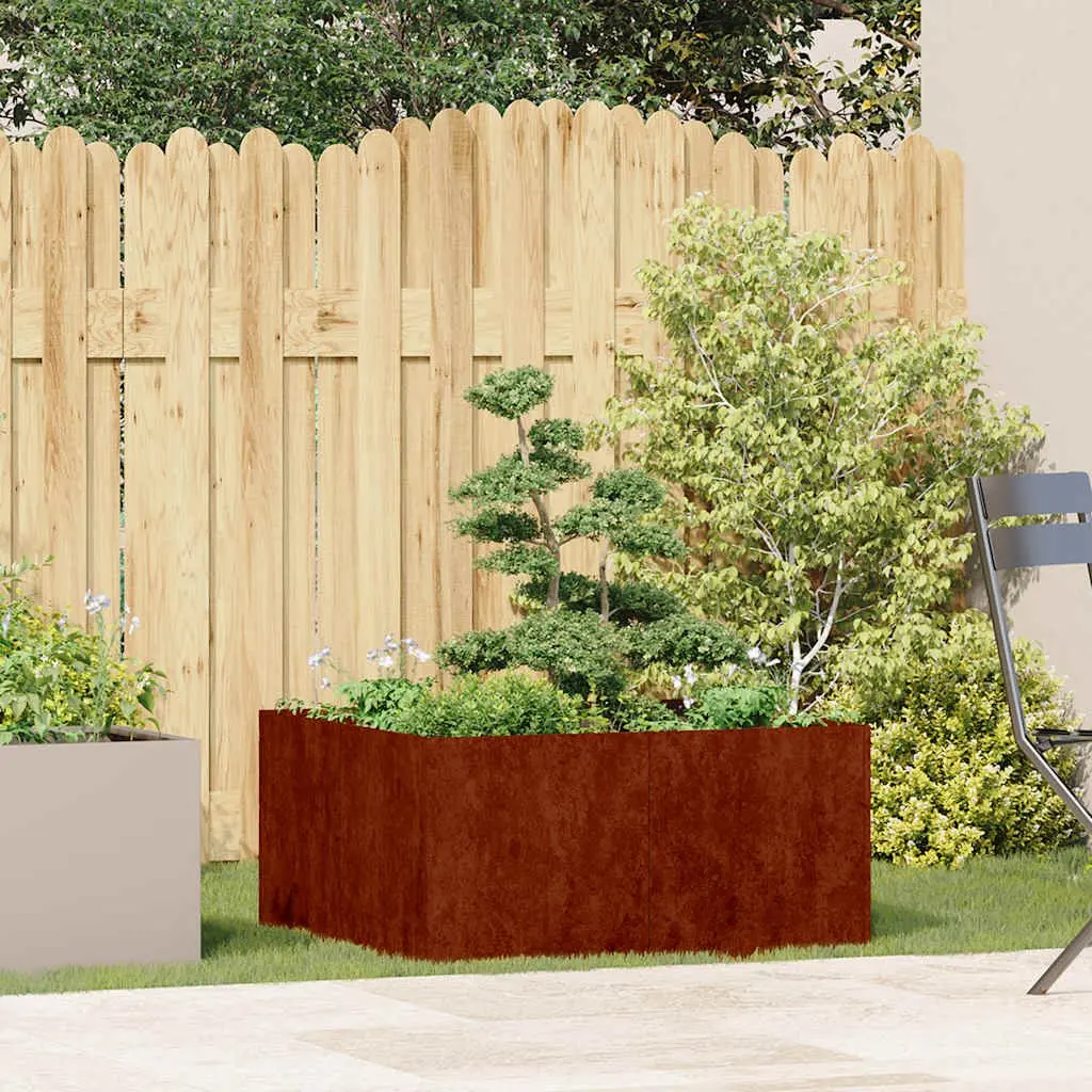 Raised Garden Bed Planter Outdoor 80x80x40cm Brown Weathering Steel