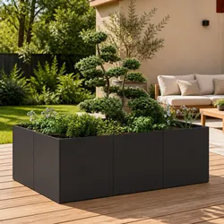 Black Steel Raised Garden Bed 120x80x40 cm Specifications