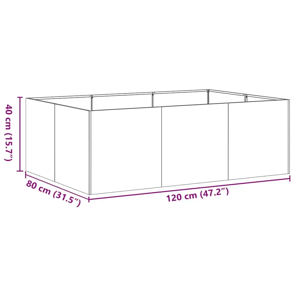 Steel Planter Box Outdoor Garden 120x80x40 cm