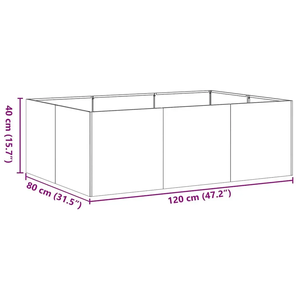 Raised Garden Planter Box 120x80x40 cm