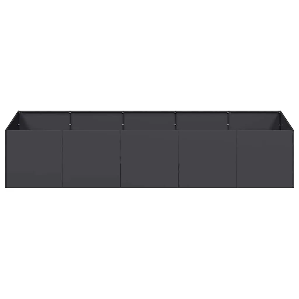 Steel Planter Black 200x80x40 cm Raised Garden Bed Flower Box Outdoor Patio