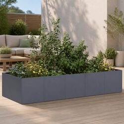 Specifications for Anthracite Steel Raised Garden Planter 200x80x40cm