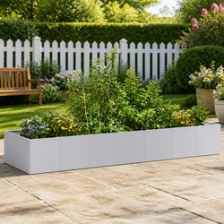 Galvanised Steel Raised Garden Bed, 280x80x40cm Dimensions