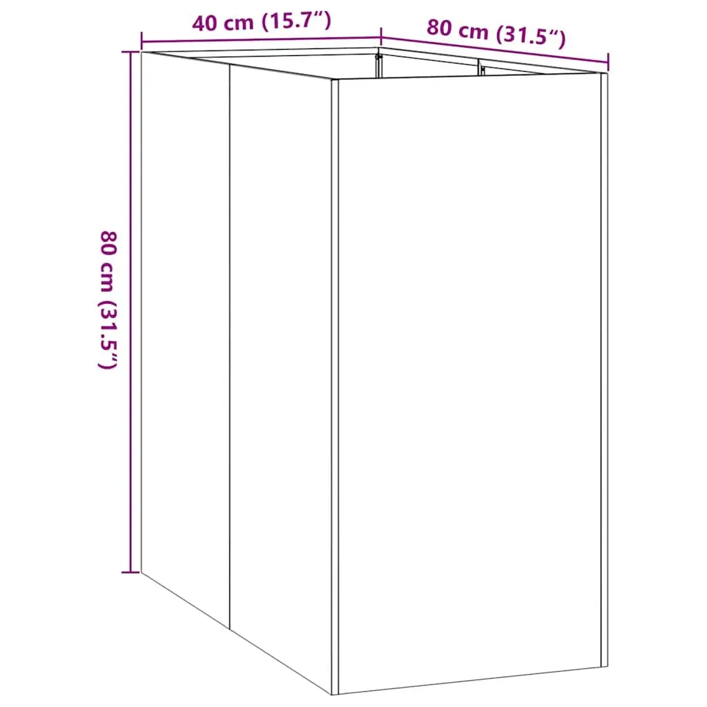 Steel Planter Box Outdoor Garden Bed 40x80x80 cm Black