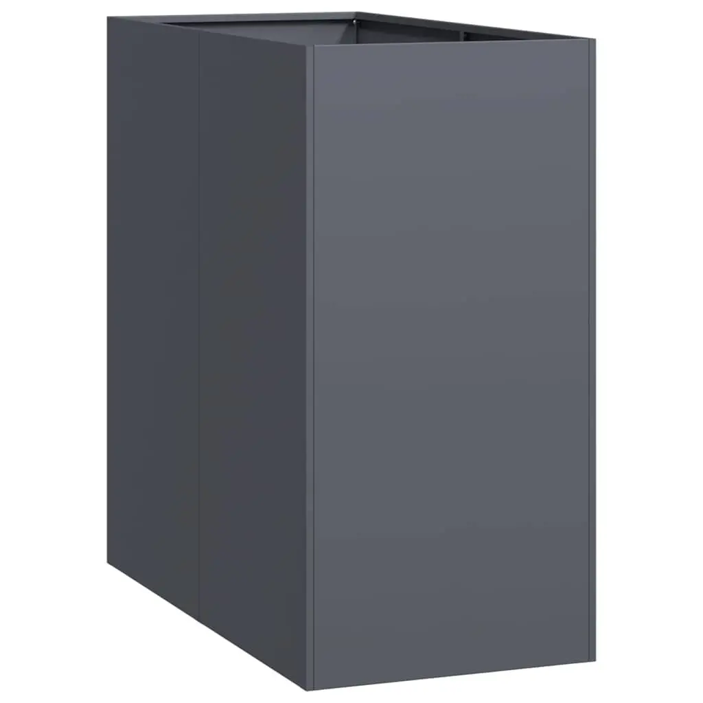 Raised Garden Planter Box Anthracite 40x80x80cm Steel Outdoor Flower Bed