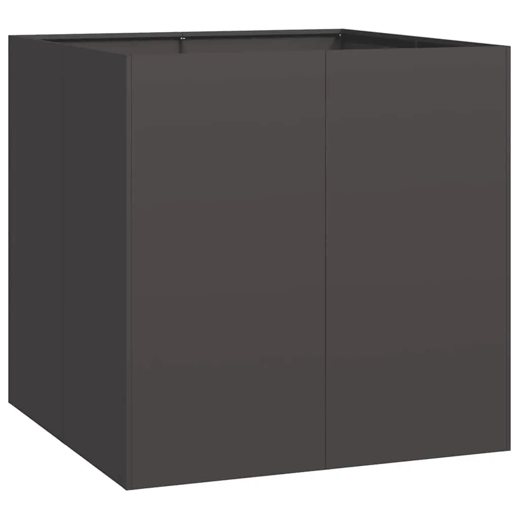 Steel Planter Box Outdoor Garden 80x80x80cm Black Raised Bed