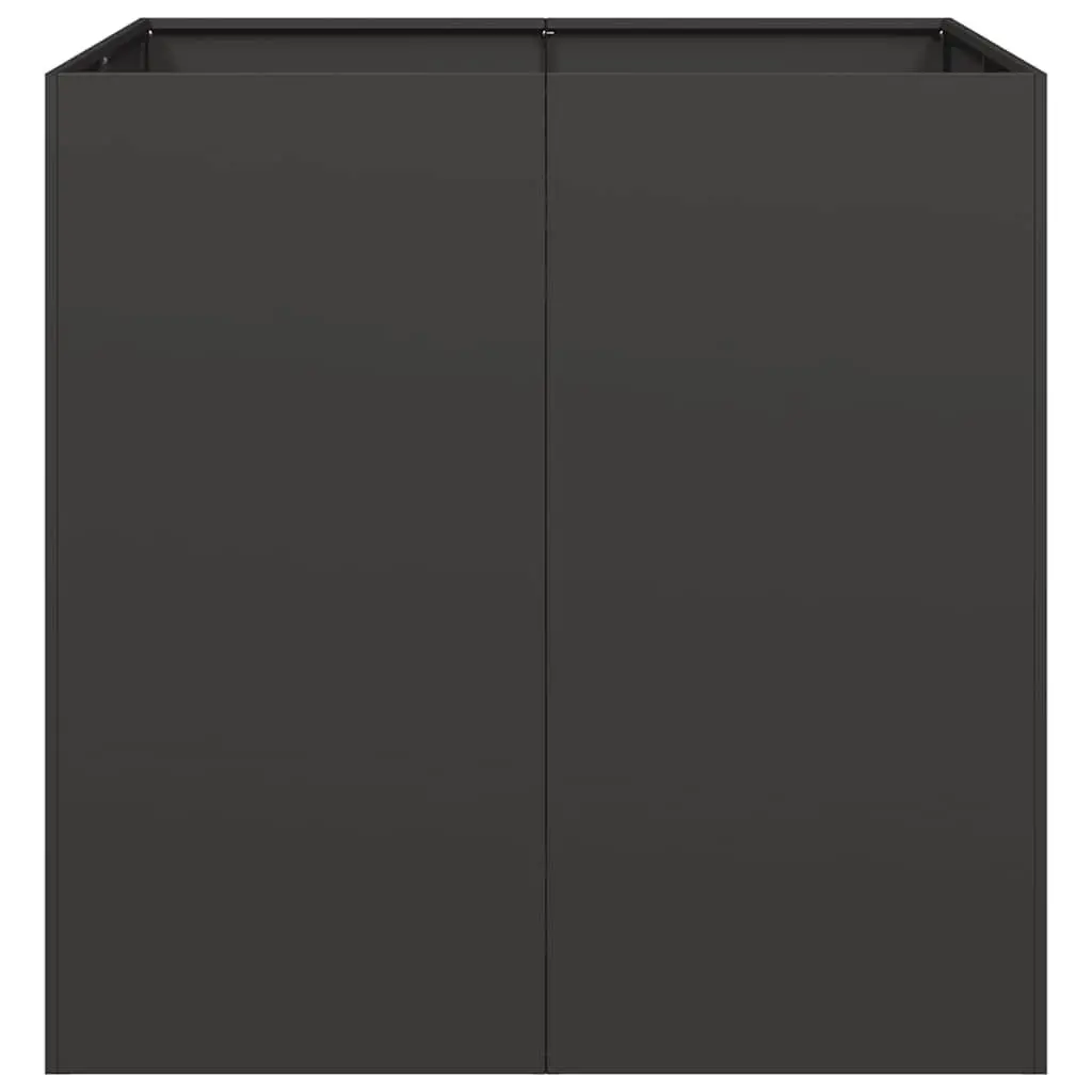 Steel Planter Box Outdoor Garden 80x80x80cm Black Raised Bed