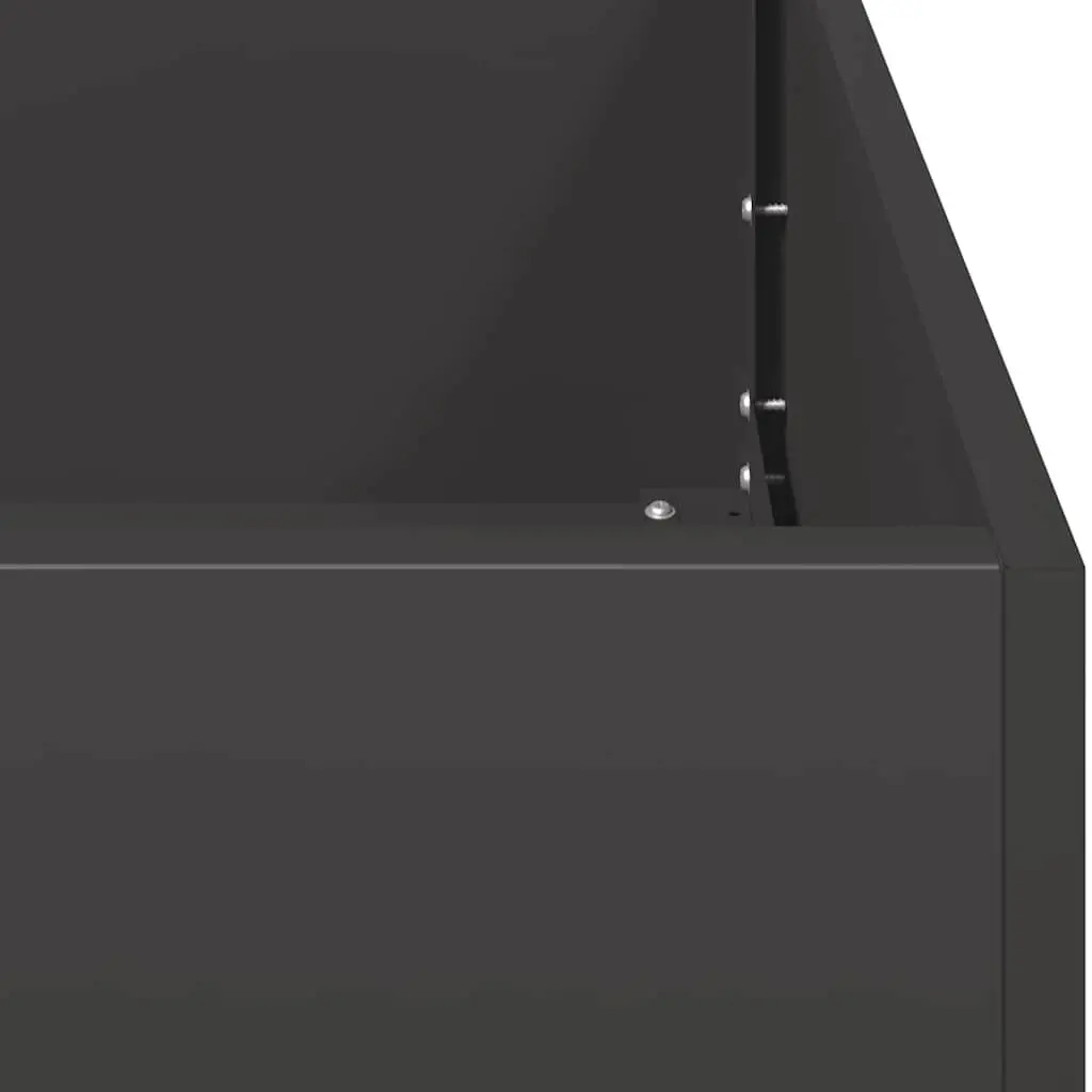 Steel Planter Box Outdoor Garden 80x80x80cm Black Raised Bed