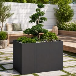 Steel Planter Box Dimensions: 120x80x80cm, Black