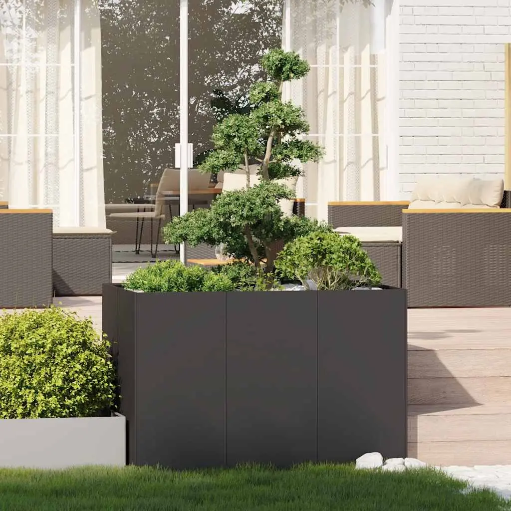 Steel Planter Box Outdoor Garden 120x80x80cm Black