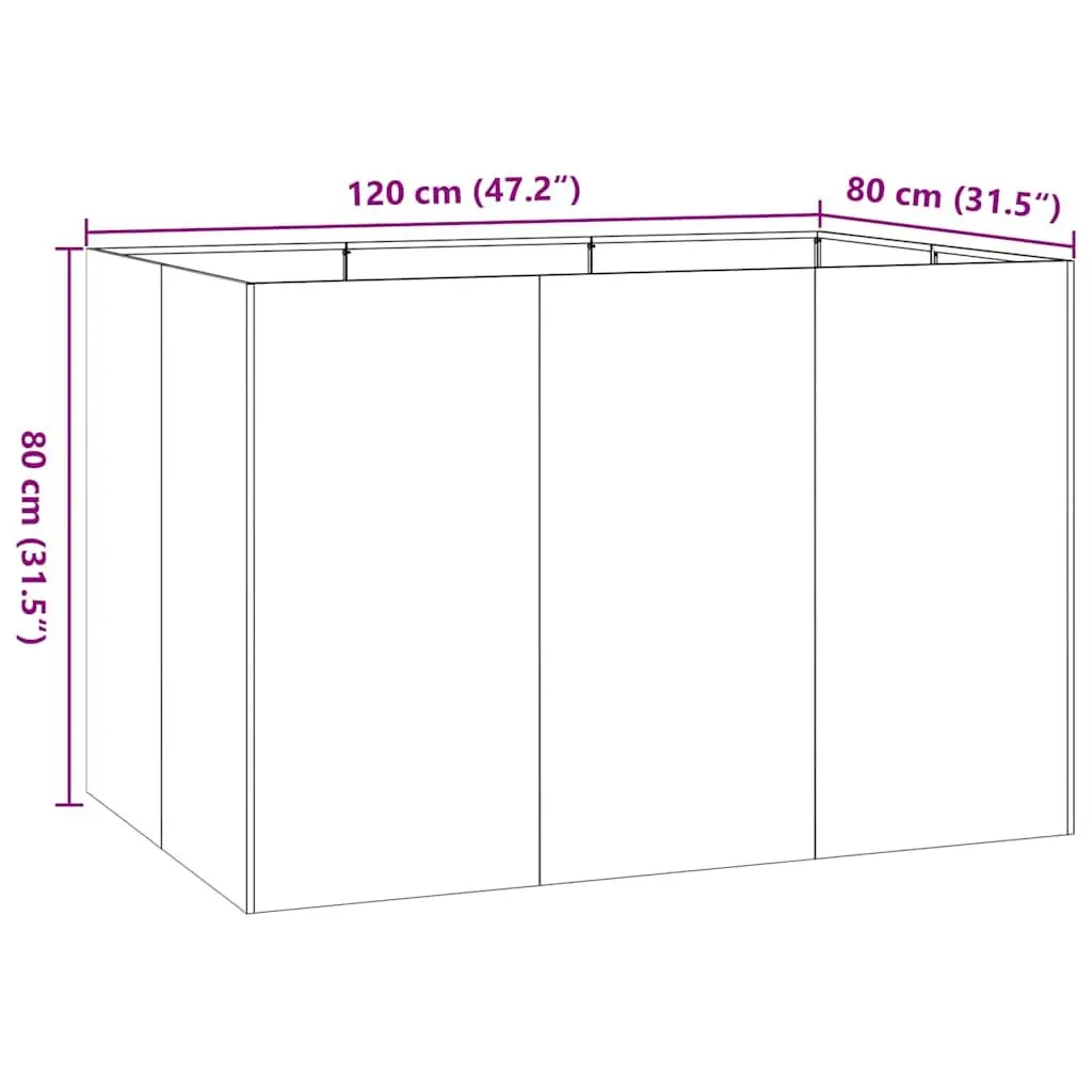 Anthracite Steel Raised Garden Planter