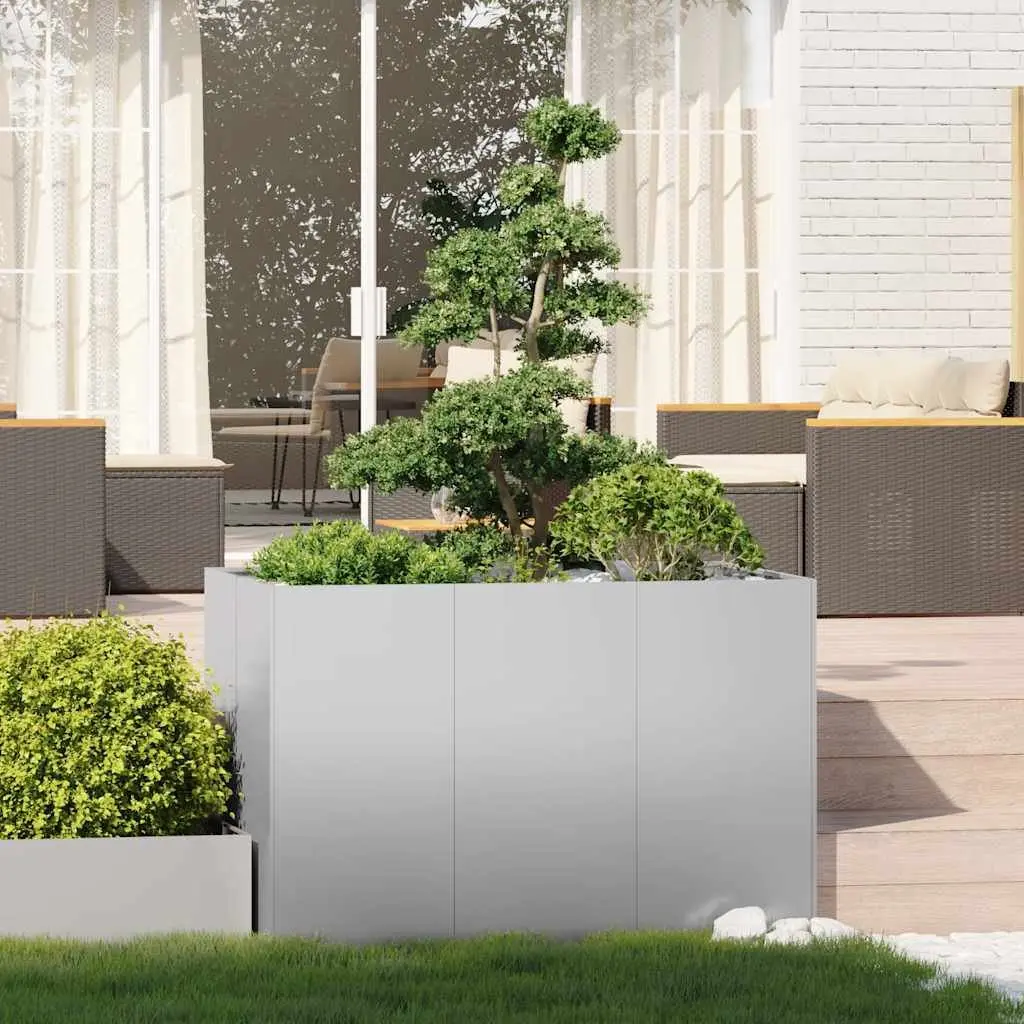Galvanised Steel Planter Raised Garden Bed Outdoor 120x80x80 cm