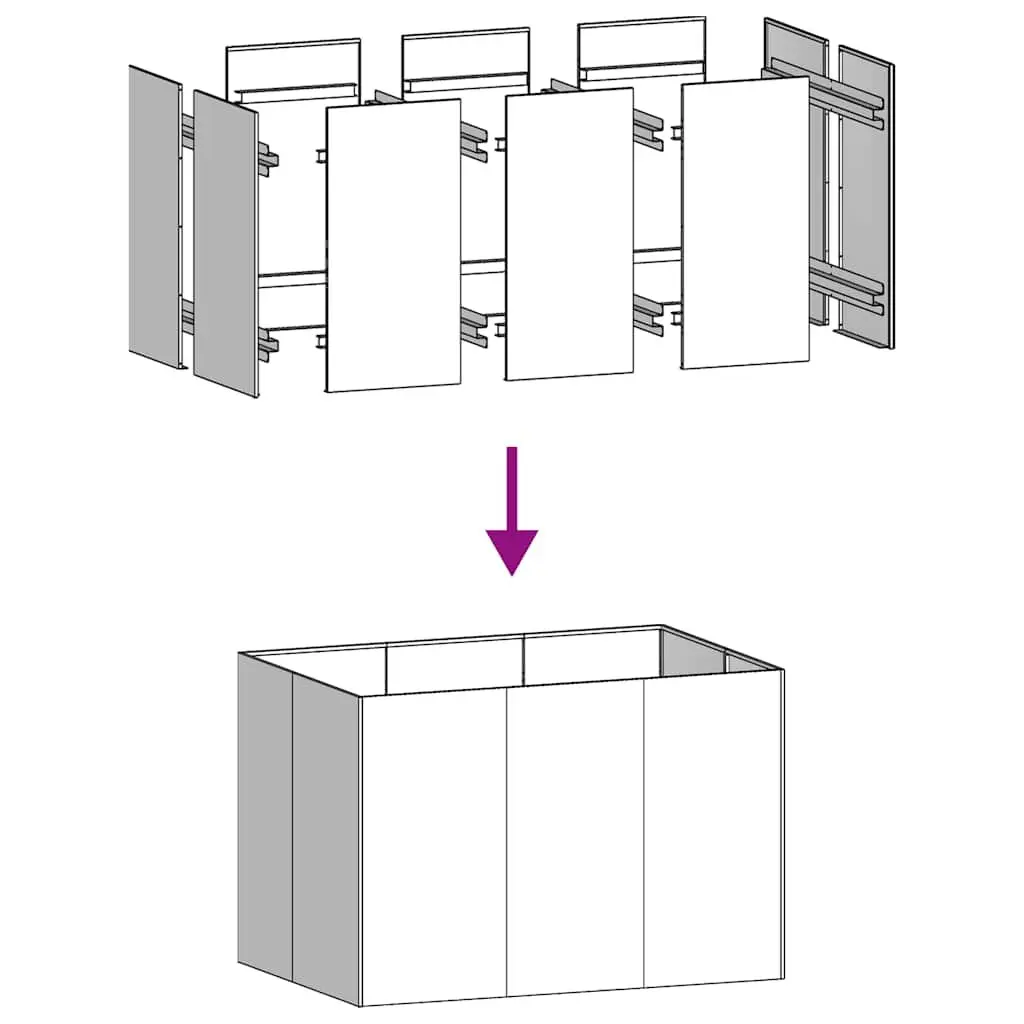 Galvanised Steel Planter Raised Garden Bed Outdoor 120x80x80 cm