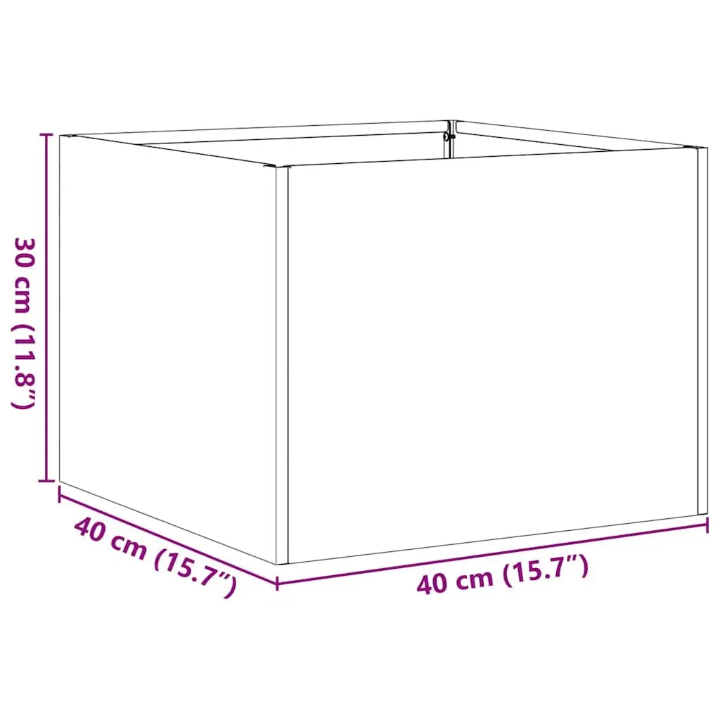 Steel Planter Box Outdoor Patio 40x40x30cm Black