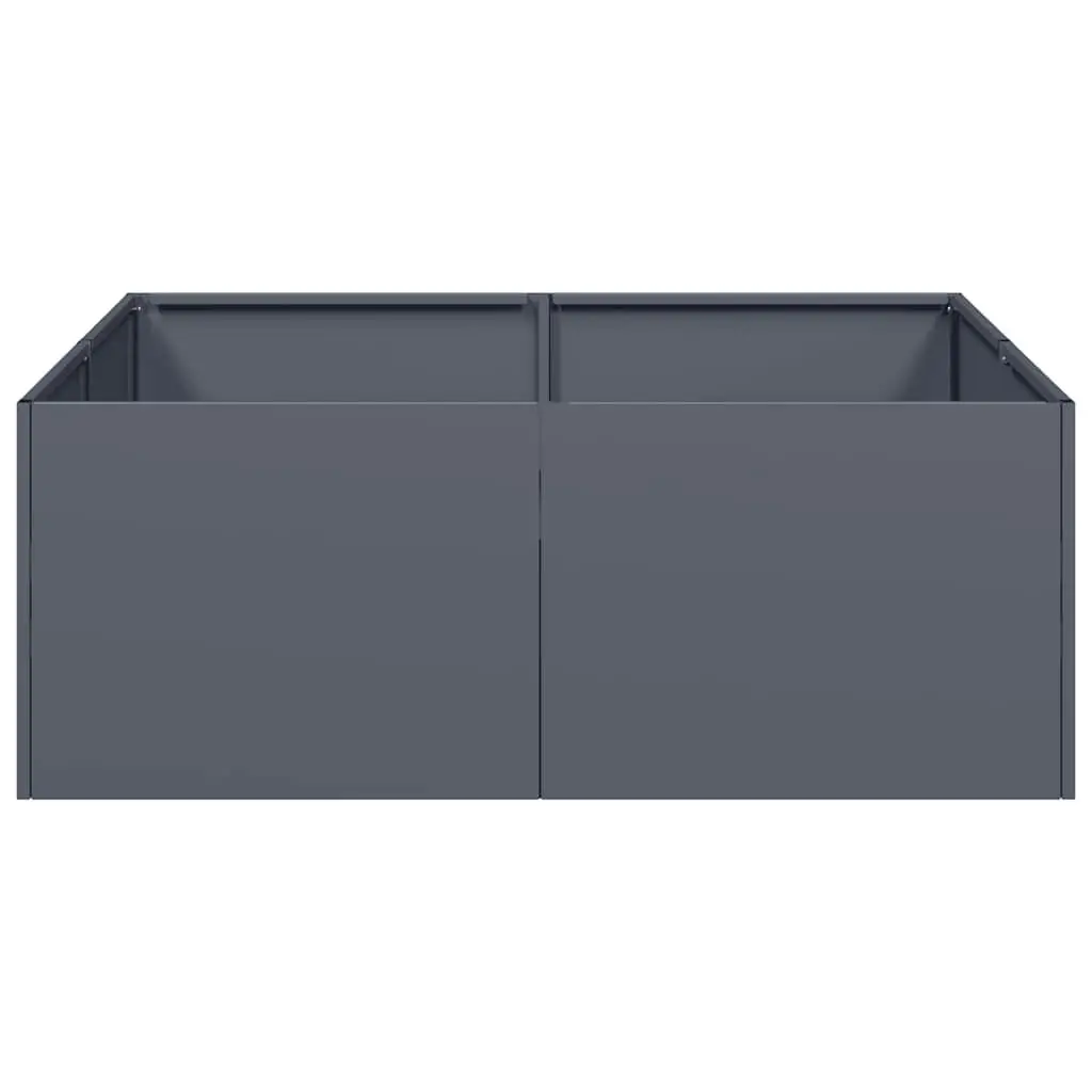 Planter Raised Bed Anthracite Steel Garden Outdoor 80x80x30cm
