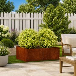 Weathering Steel Planter Box - 80x80x30cm for Your Garden