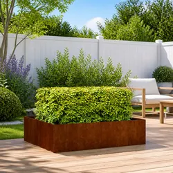 Weathering Steel Raised Garden Planter Box Specifications 100x100x30cm