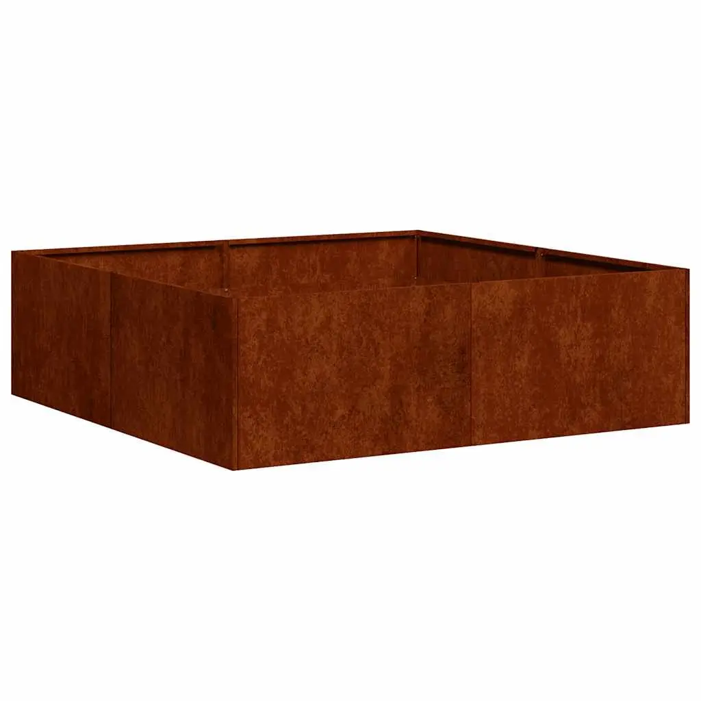 Raised Garden Planter Box Outdoor 100x100x30cm Weathering Steel Flower Bed