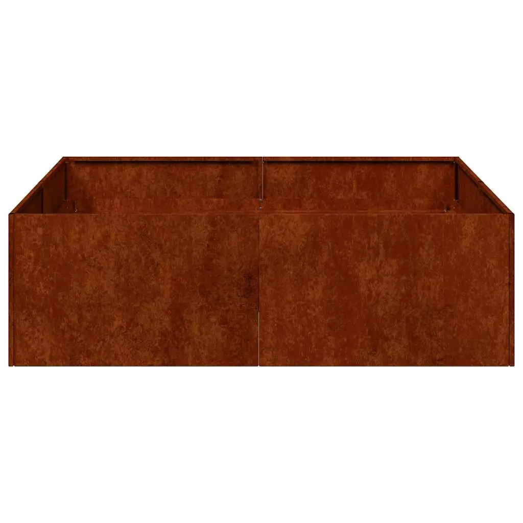 Raised Garden Planter Box Outdoor 100x100x30cm Weathering Steel Flower Bed