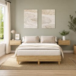 Specifications of 135x190 cm Brown Bed Frame with Slatted Base