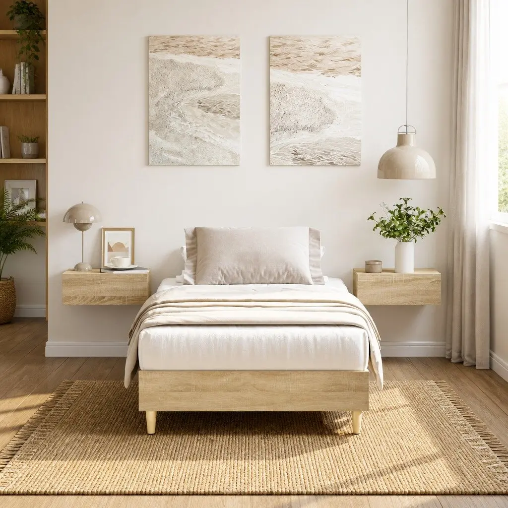 Sonoma Oak Bed Frame 90x190 cm, Engineered Wood