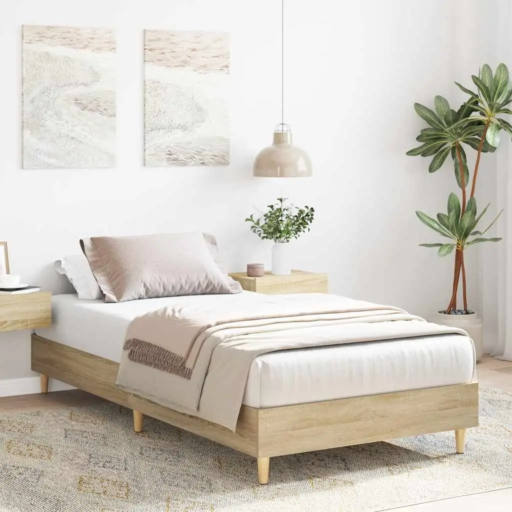 Sonoma Oak Bed Frame 90x190 cm, Engineered Wood