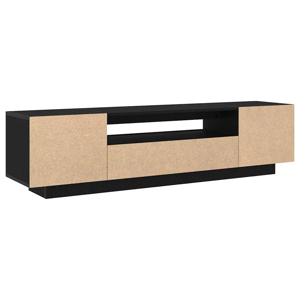 TV Cabinet Black Modern Living Room Storage Unit Engineered Wood 160x35x40cm