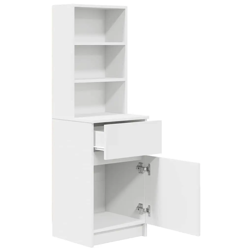 Bedside Cabinet Nightstand Storage Table Engineered Wood Brown Left Right Door