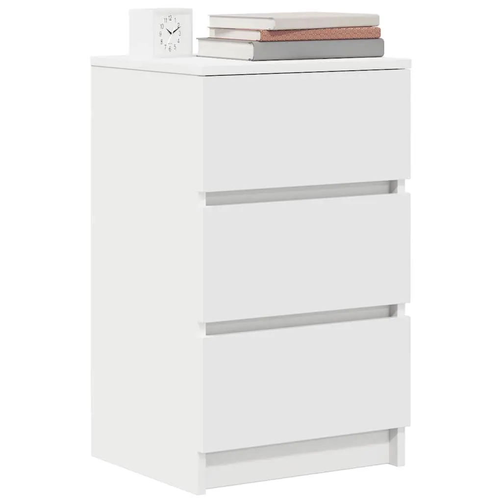Bedside Cabinet with 3 Drawers in White