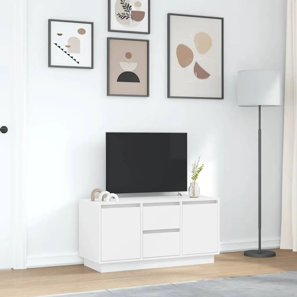 TV Cabinet with RGB LED Lights Storage Unit White Living Room Furniture