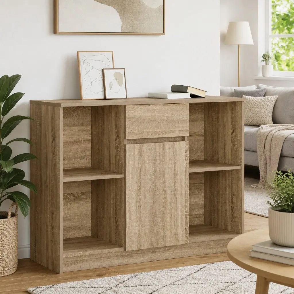Brown Engineered Wood Sideboard Cabinet