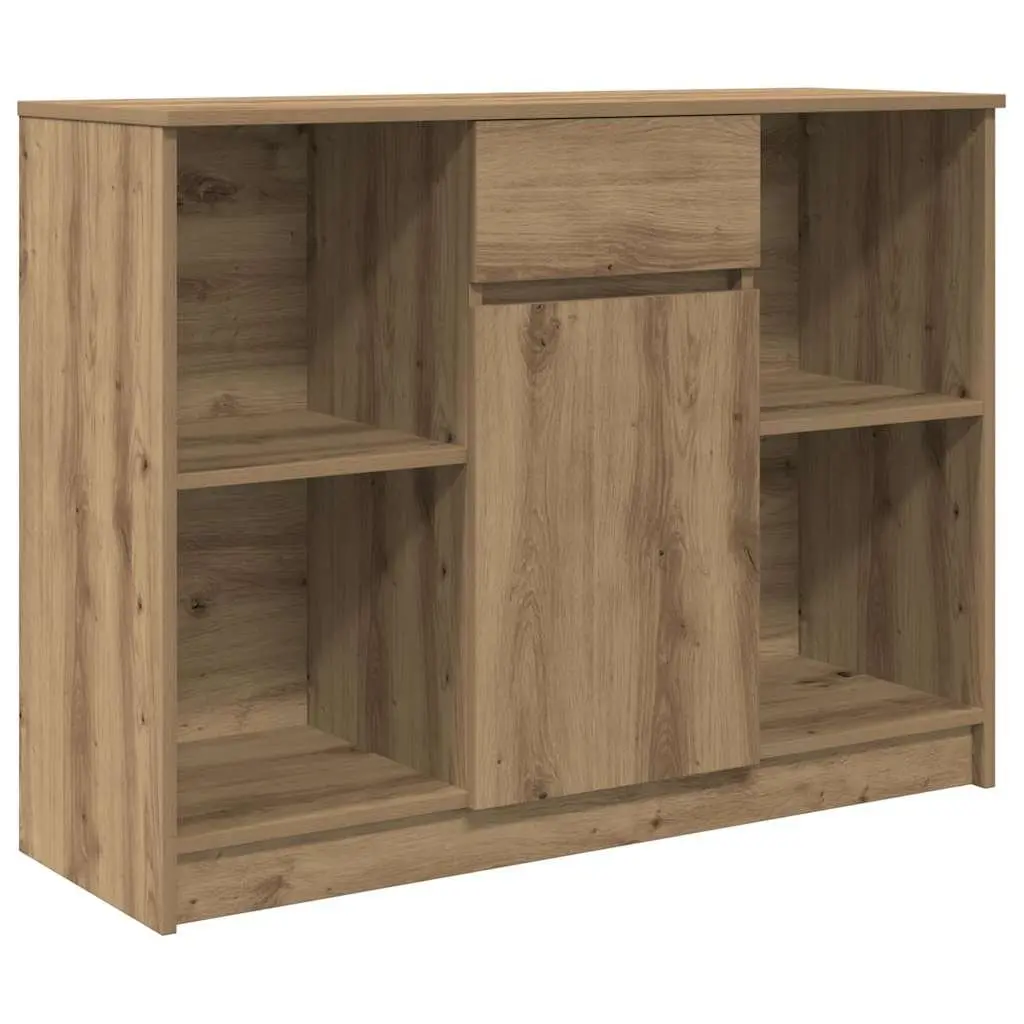 Sideboard Storage Cabinet with Drawer Brown Engineered Wood 101x35x76 cm Buffet