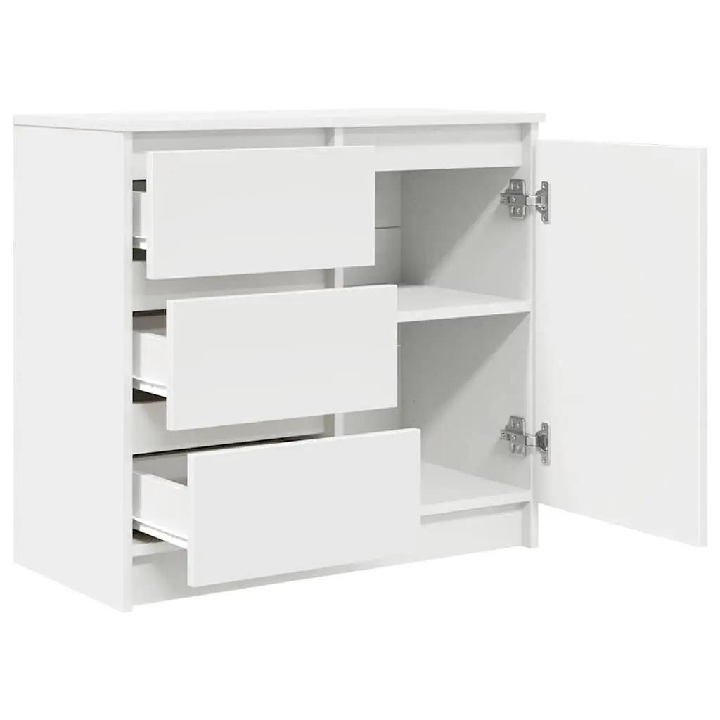 Sideboard Storage Cabinet White Engineered Wood Door Drawer Hallway Living Room