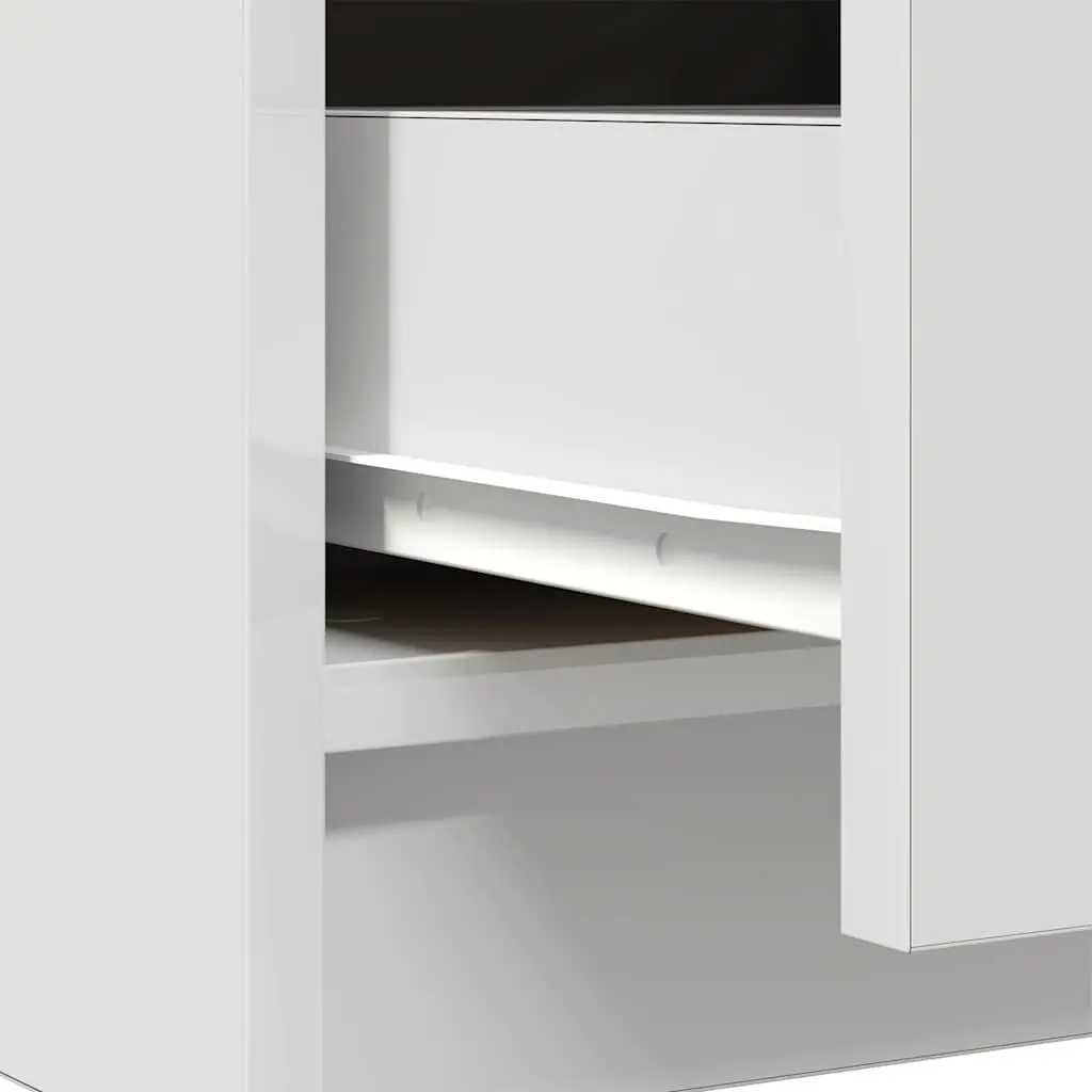 Sideboard Storage Cabinet White Engineered Wood Door Drawer Hallway Living Room