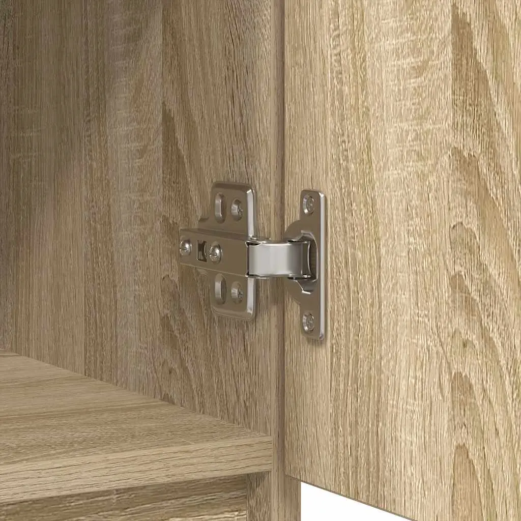 Sideboard Brown Storage Cabinet Engineered Wood Buffet Door Drawers Organisation