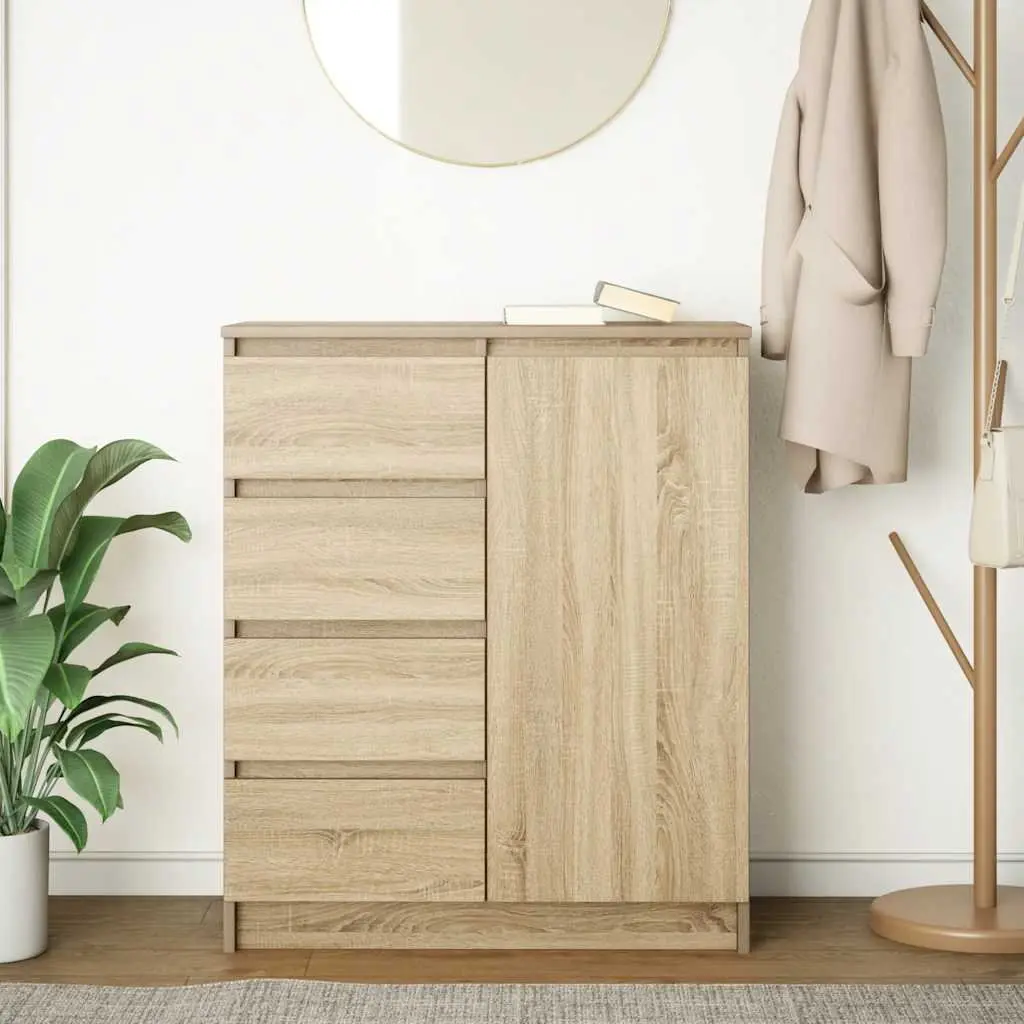 Sideboard Storage Cabinet for Living Room Dining Room Home Office Bedroom 71W x 35D x 84H cm Brown Engineered Wood
