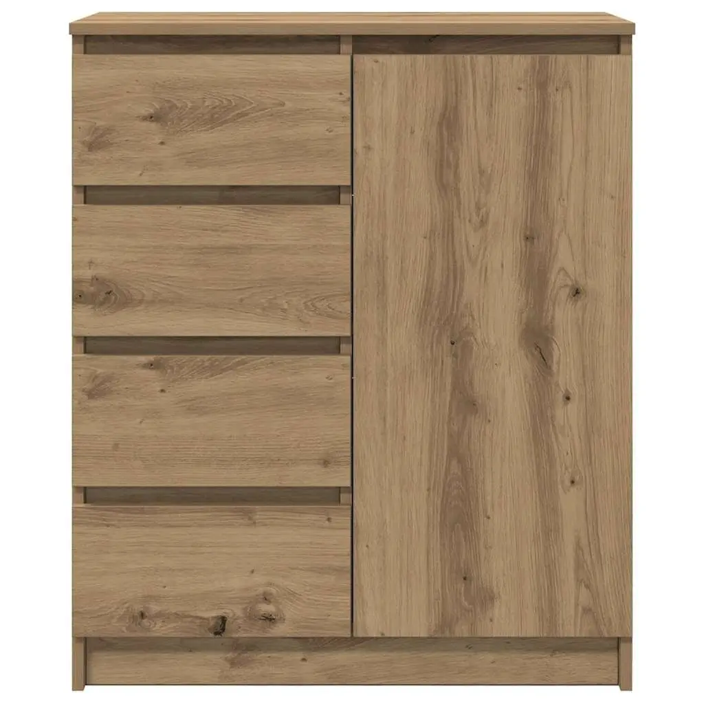 Sideboard with Drawers and Door Brown Storage Cabinet Engineered Wood Furniture
