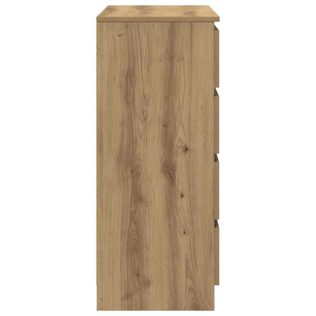 Sideboard with Drawers and Door Brown Storage Cabinet Engineered Wood Furniture