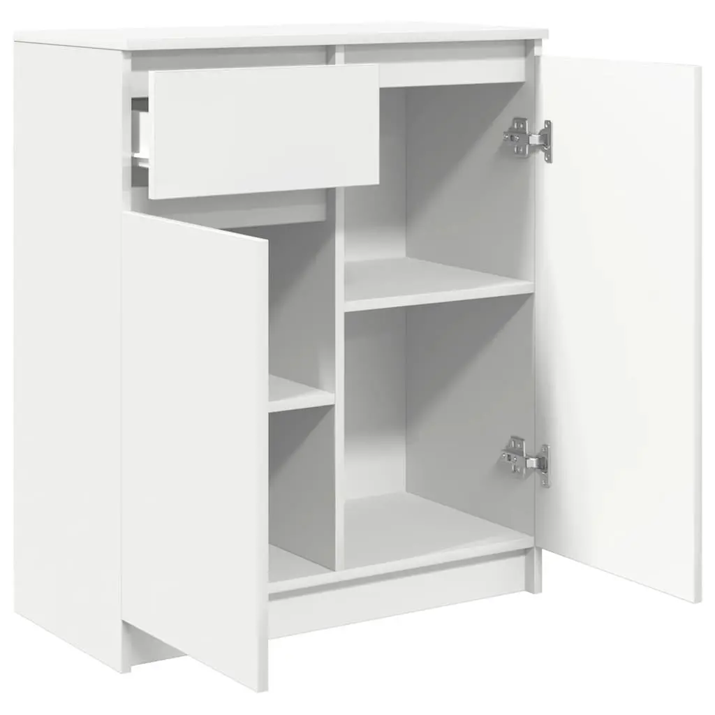 Sideboard Storage Cabinet for Living Room Dining Area Home Office White Engineered Wood 71W x 35D x 84H cm