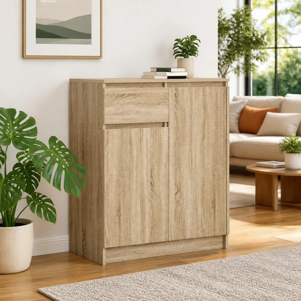 Sideboard Storage Cabinet for Living Room 71 x 35 x 84 cm Brown Engineered Wood