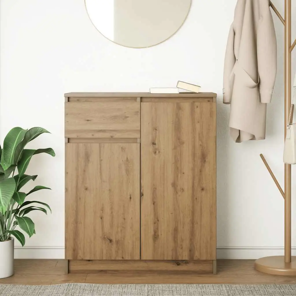 Sideboard Storage Cabinet for Living Room 71W x 35D x 84H cm Brown Engineered Wood