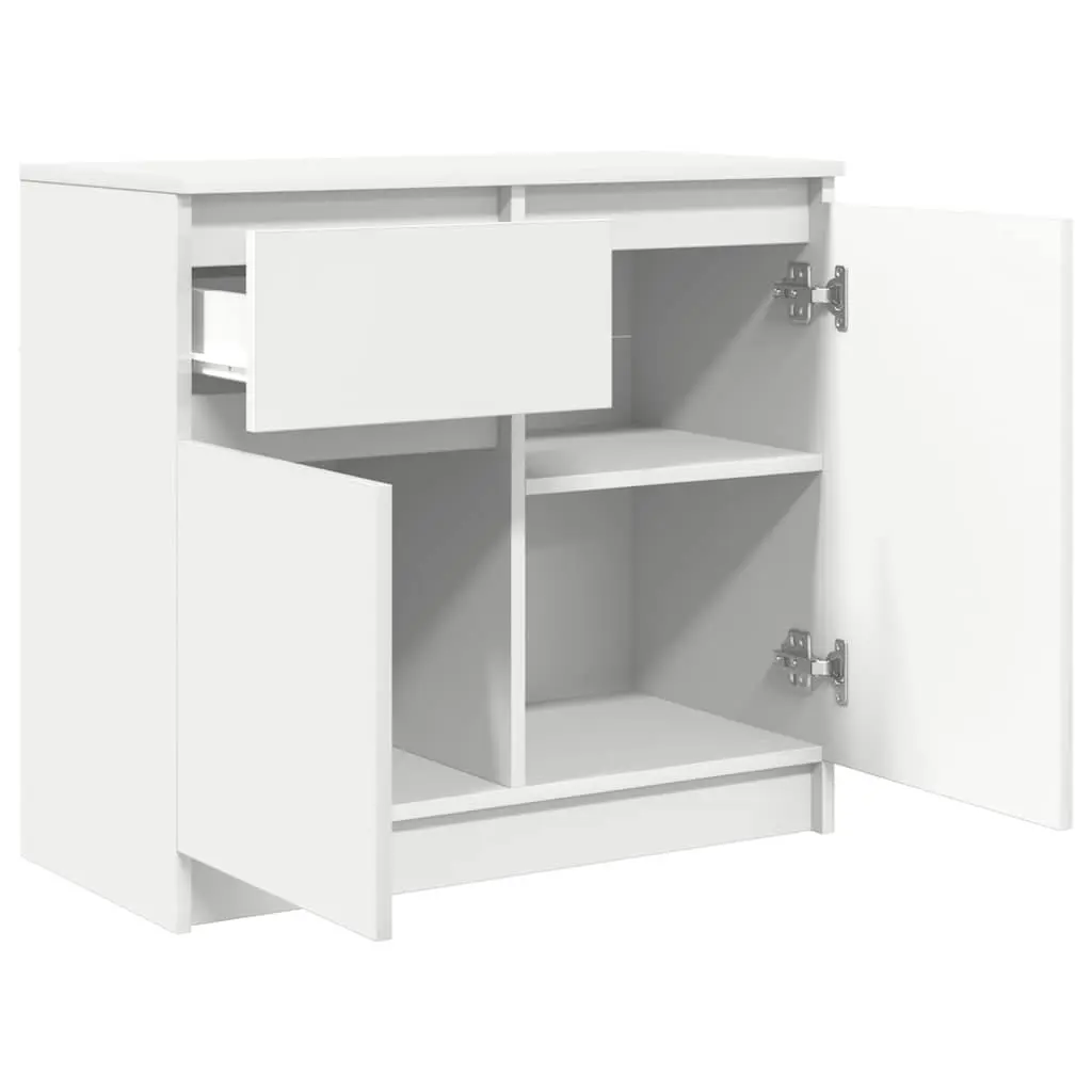 White Sideboard Storage Cabinet for Living Room Dining Area Home Office 71W x 35D x 65H cm Engineered Wood